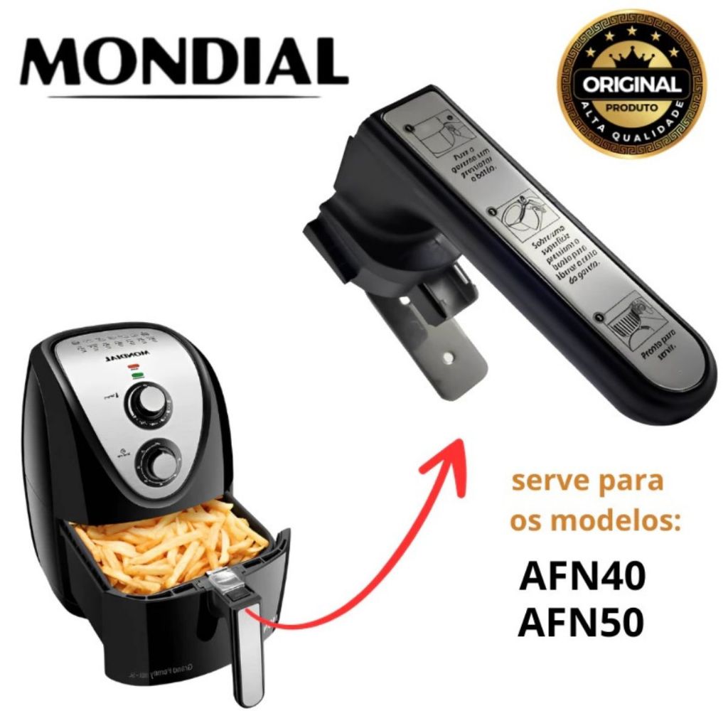 Cabo Puxador Alça Air Fryer Mondial AFN-40 AFN-50-RI Preto Original ...