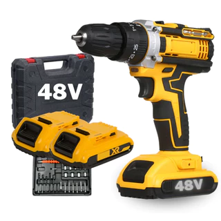 Parafusadeira Furadeira de Impacto 48v 2 Baterias Com Maleta e Acessórios Completo