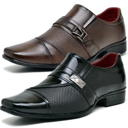 Kit 2 Pares de Sapato Social Masculino Oxford Moderno com Fivela