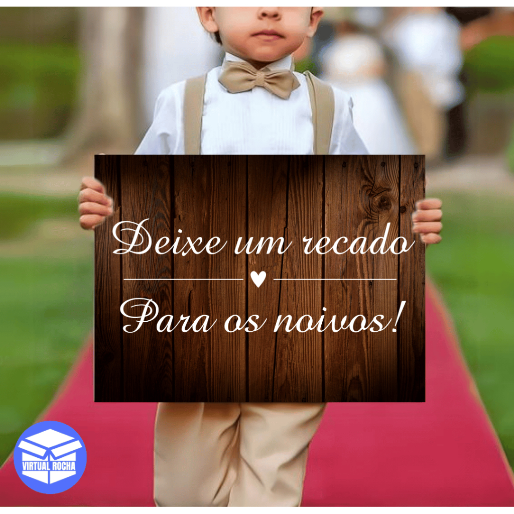 Placa Decorativa Casamento Deixe seu Recado aos Noivos MDF