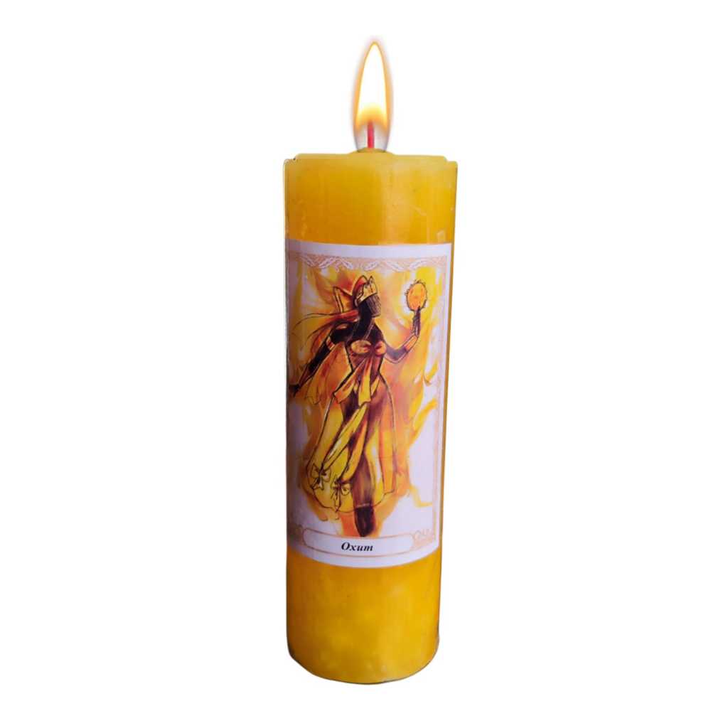 Vela Orixás Oxum 7 Dias Umbanda Candomblé Velas Coloridas 100% Parafina ...