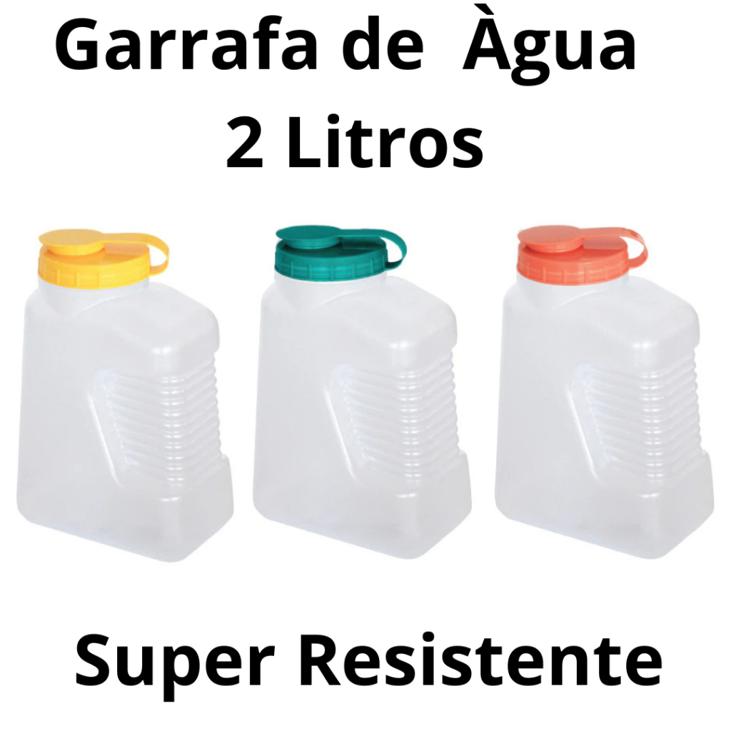 Kit Garrafas de Àgua Suco 2 Litros Tampa Flip Top Super Resistente