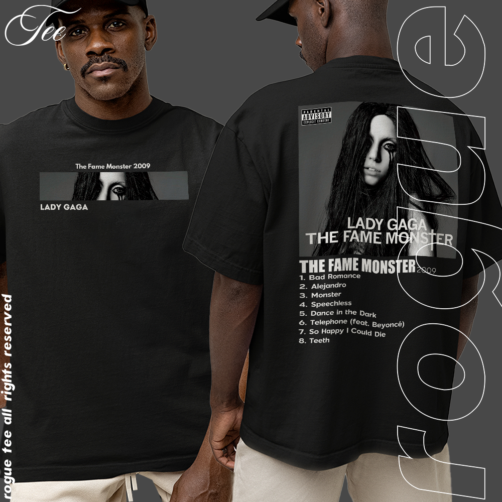 Camiseta Basica e OVERSIZED The Fame Monster Old Álbum Lady Gaga