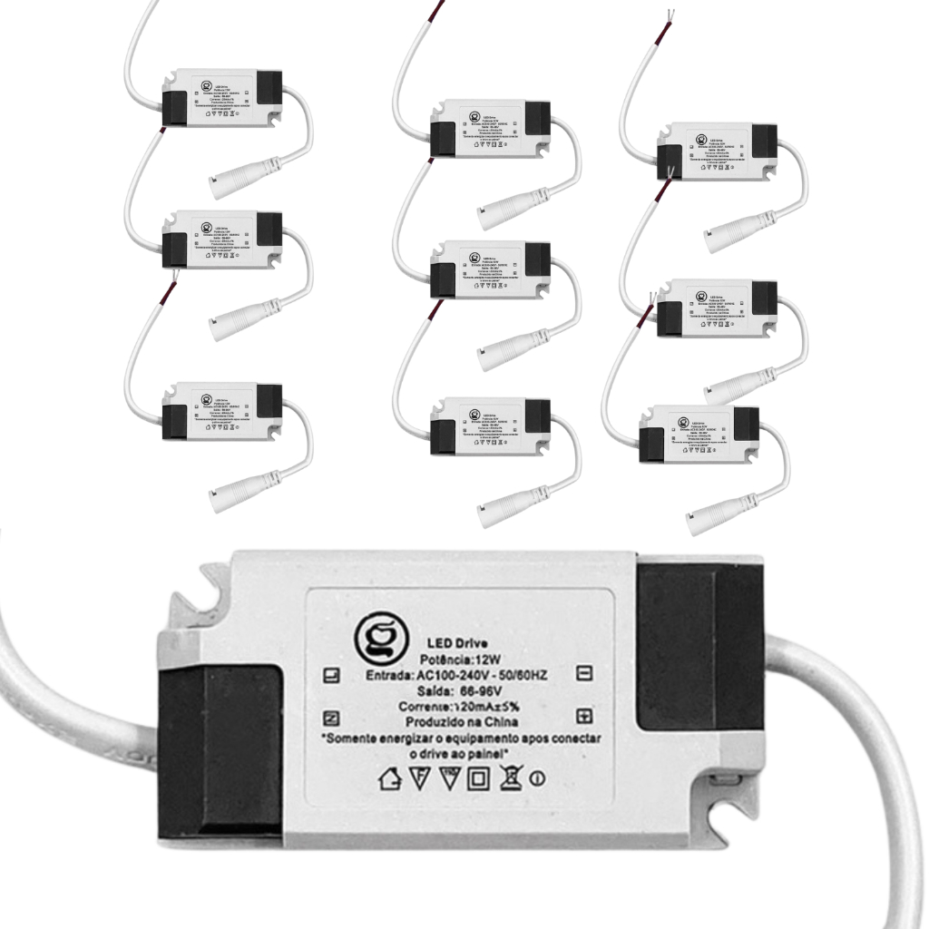 Kit 5 Reator Driver Para Painel Led Embutir Sobrepor 8w a 25w Bivolt ...