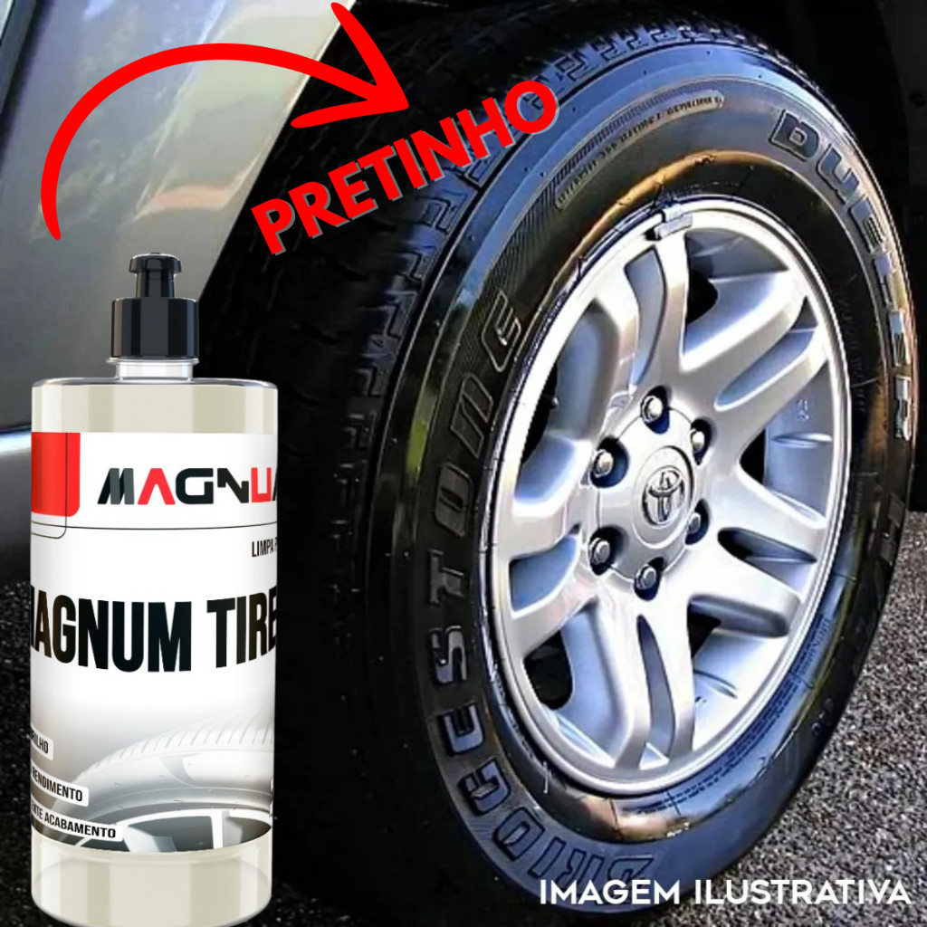 Pretinho Magnum Tire 500ml Limpeza Profissional Estética Automotiva