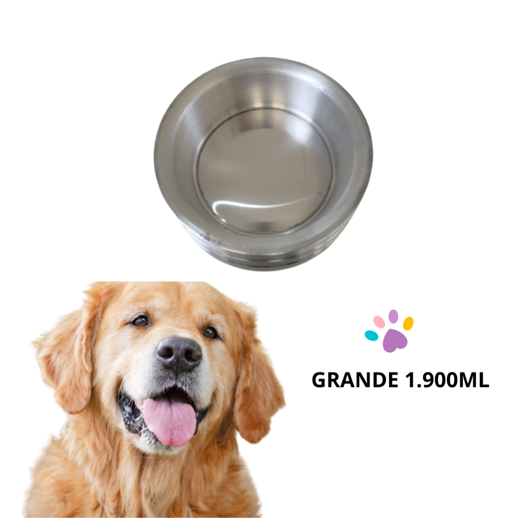 Comedouro Bebedouro para Cachorro Pesado Polido em Alumínio Grande 1 ...