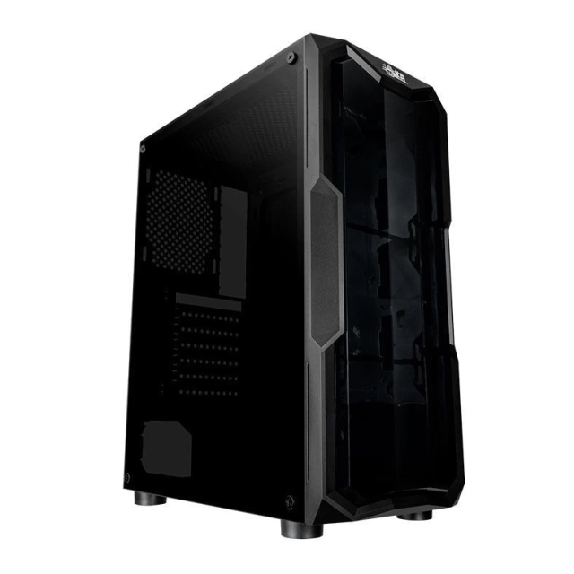 GABINETE GAMER AIGO AQUARIUS PRETO LATERAL ACRILICO