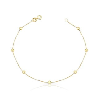 Pulseira Feminina de Ouro 18k Veneziana com Bolinhas em Oferta na Shopee