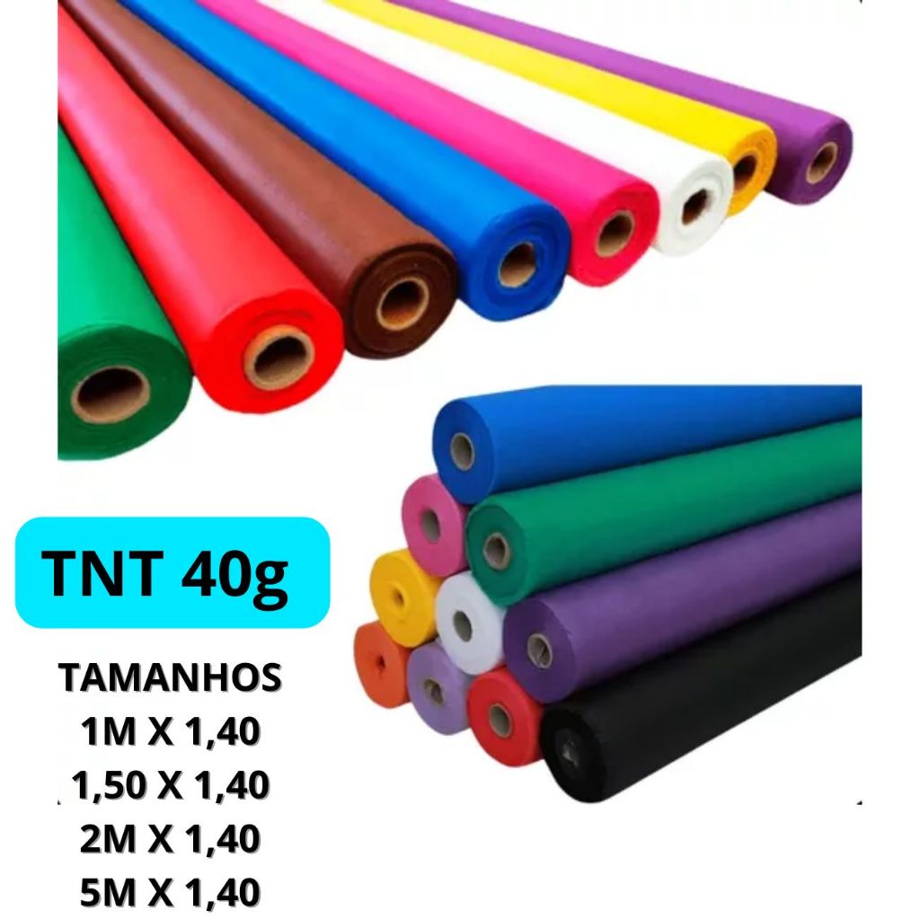 TNT Tecido Não Tecido 40g Cores Variadas 2 Metros X 1,40 largura ...