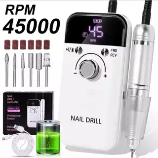 Motor Lixadeira de Unhas Portátil Elétrico 45.000 RPM Branco Bivolt Polidor Gel Unhas Nails Manicure em Oferta na Shopee