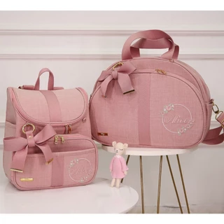 KIT BOLSA MATERNIDADE DE LUXO BORDADO - (2 PEÇAS) PERSONALIZAMOS