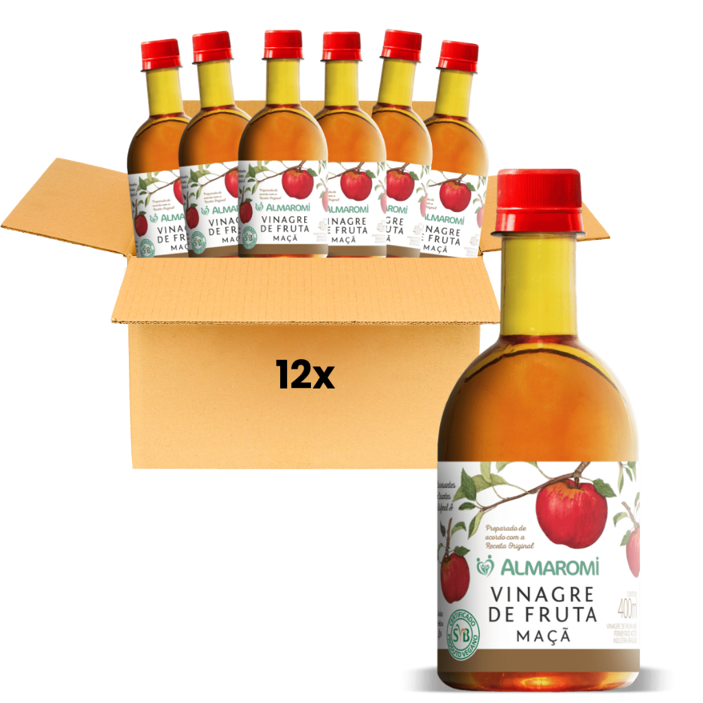 12x Vinagre de Maça Almaromi 100% Natural Sem conservantes Atacado ...
