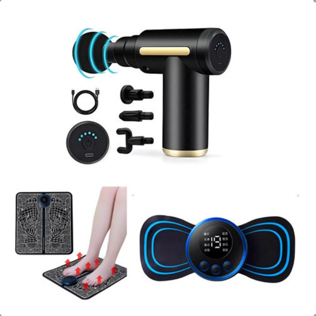 KIT COMPLETO MASSAGEM PROFISSIONAL MUSCULAR SAUDE E BEM ESTAR ...