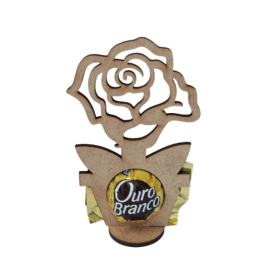 Kit Lembrancinha Porta Bombom Flor Aniversário Mdf