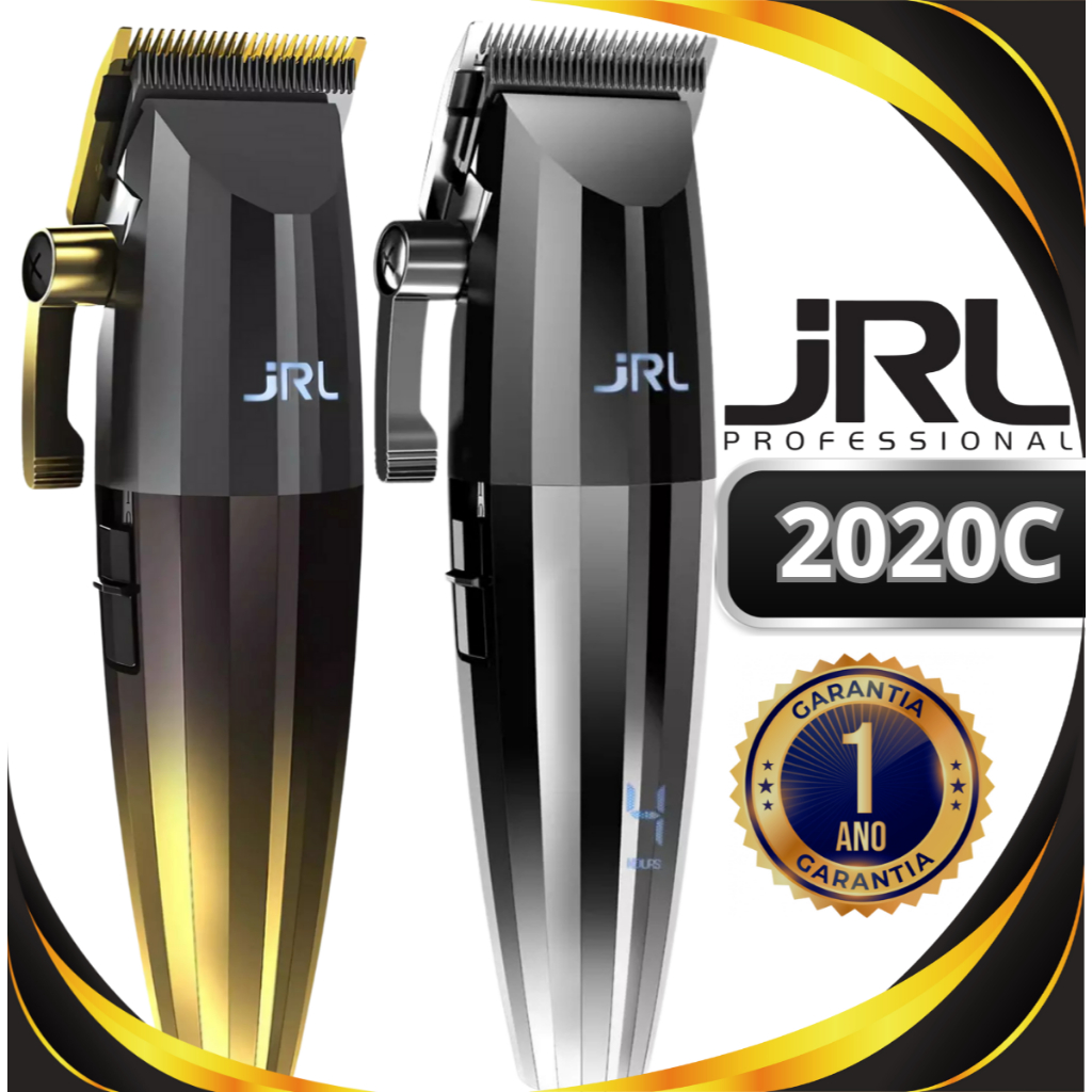 Máquina De Cortar Cabelo JRL 2020C Prata Profissional Sem Fio 1 Ano De Garantia
