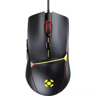 Mouse Gamer Fortrek Crusader 12800 DPI RGB Preto 1000Hz Huano A825 5 Botões + Scroll USB 70526