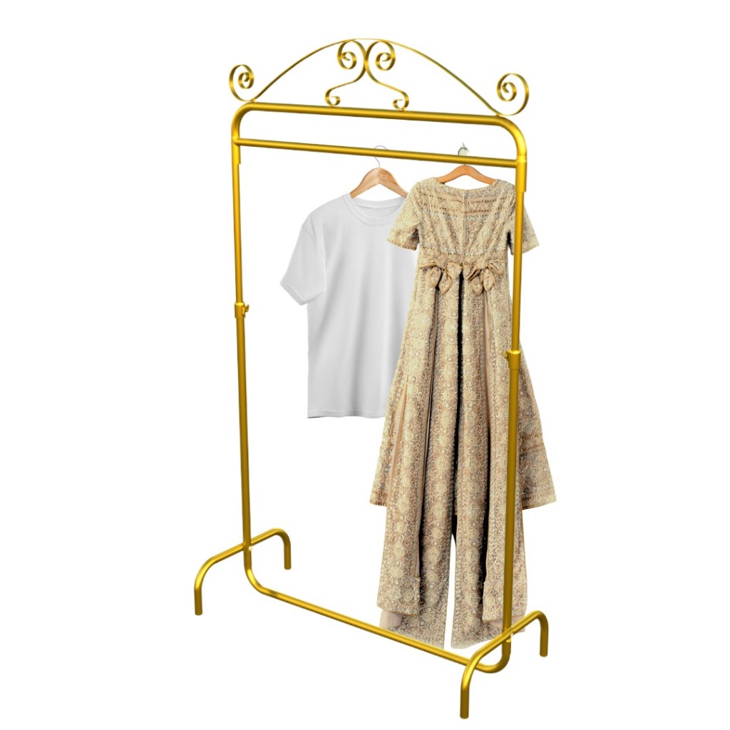 Arara de Roupas Reforçada Vintage 1,20m Dourada | Shopee Brasil