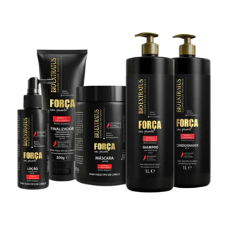 Kit Força com Pimenta Bio Extratus (SHAMPOO/CONDICIONADOR/MÁSCARA 1L/FINALIZADOR 200g /LOÇÃO 100ml)