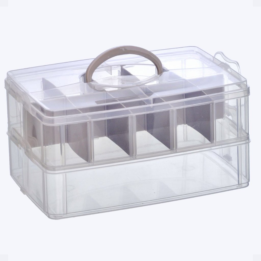 Maleta Organizadora com divisórias duas Bandejas bijuterias maquiagem pesca