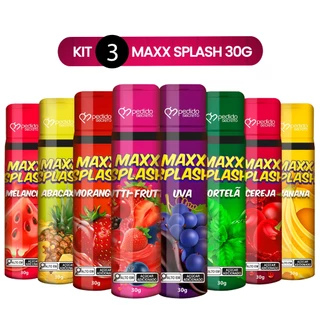 Kit Maxx Splash Bala Líquida 30g Sexo Oral Gel Comestível Beijável Sabores Produto Erótico Sex Shop em Oferta na Shopee
