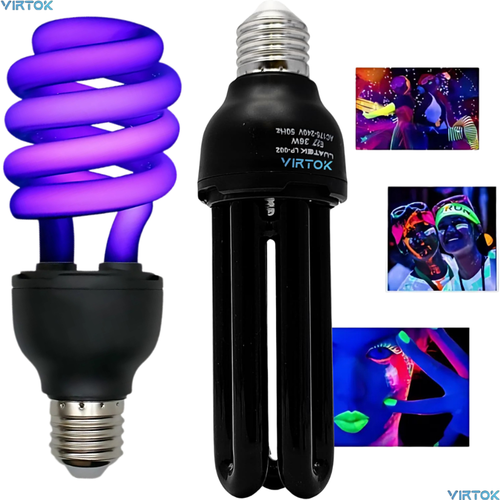 Lampada luz negra 40w efeito neon festa led fluorescente 110v Compacta ...