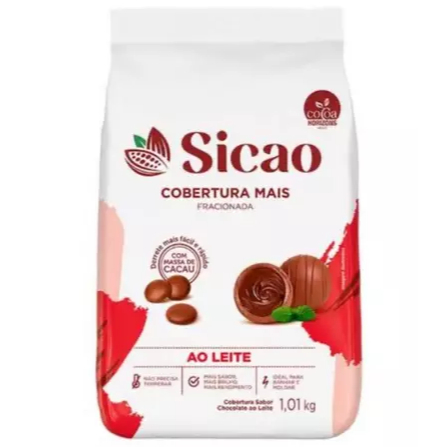 Chocolate Cobertura Fracionado Ao Leite - Sicao 1,01kg Mais 