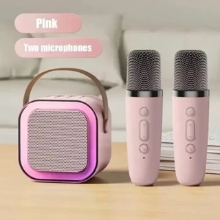 K12 Caixa de som sem fio com microfone Karaokê, Mini Alto-falante Bluetooth portátil de Karaoke com 1/2 Microfone em Oferta na Shopee