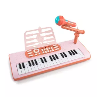 TECLADO MUSICAL INFANTIL ELETRÔNICO MULTIFUNCIONAL COM MICROFONE E CABO USB BRINQUEDO EDUCATIVO CONECT BRINQ