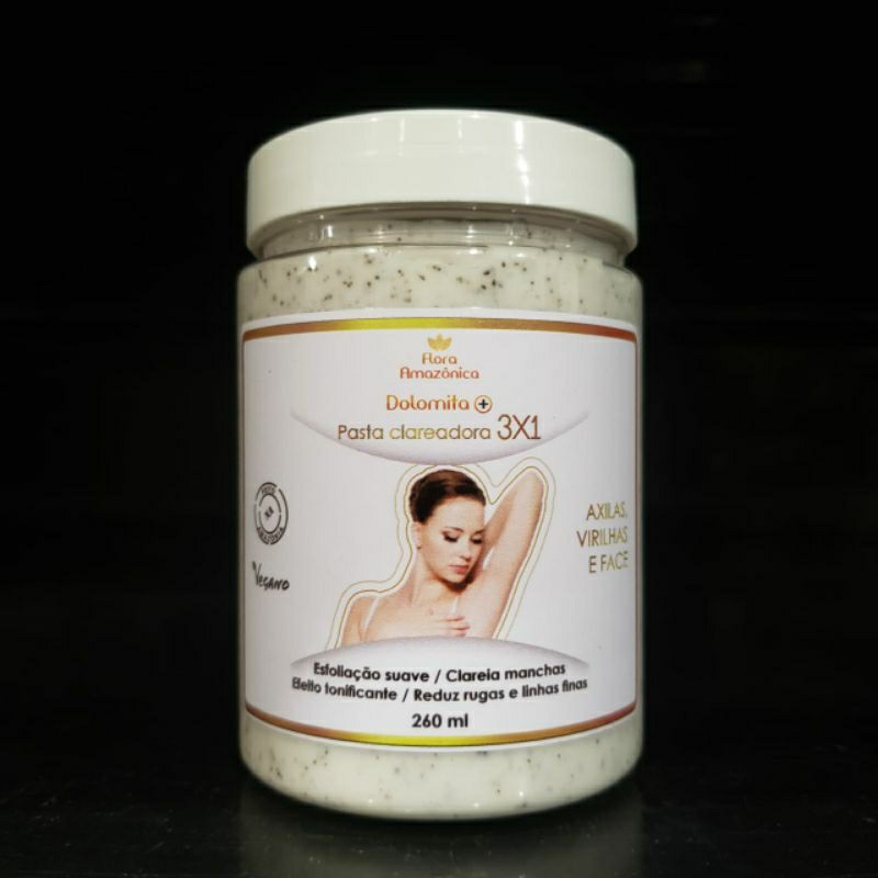 Pasta clareadora esfoliante axila, virilha e face dolomita 3x1