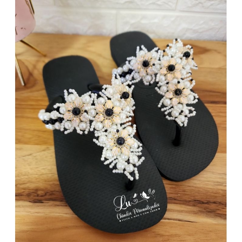 Chinelo Feminino Ver Chinelo Bordado Chinelo Havaianas Bordado Com