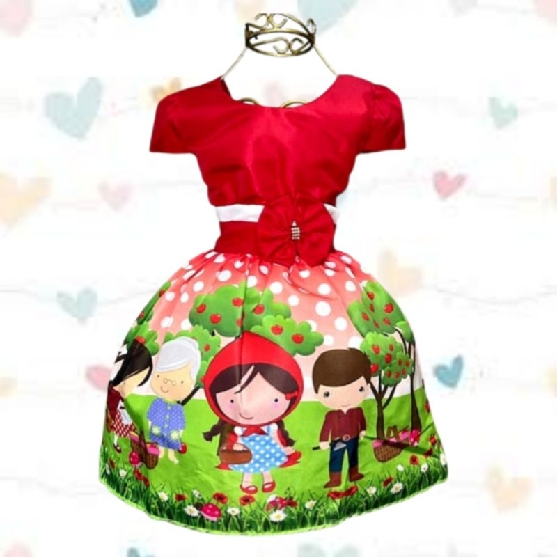 Vestido Chapeuzinho Vermelho Infantil Temático Personagem | Shopee Brasil