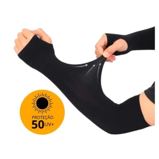 3 Pares Manguito mangote com Dedo Proteção solar UV50+ Corrida Fitness Academia Unissex