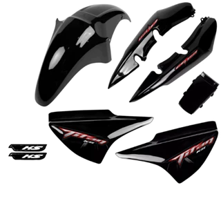 Kit Carenagem Titan 150 Preta Envernizada com Brilho 2004 2005 2006 2007 2008 + Adesivos em Oferta na Shopee