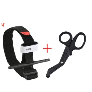 Kit Torniquete Tático Militar Primeiros Socorros + Tesoura Aph Ponta Romba Socorrista