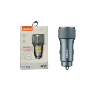 Carregador Veicular Lelong Metal Turbo 48W 2 Portas USB Tipo C Ultra Rápida