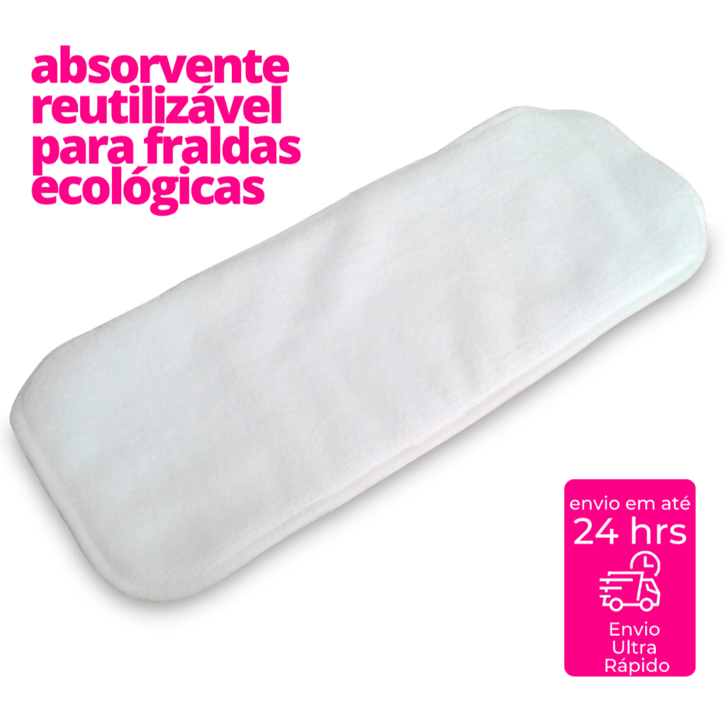 Absorvente Ecológico Reutilizável 3 Camadas de Moletom para Fralda ...