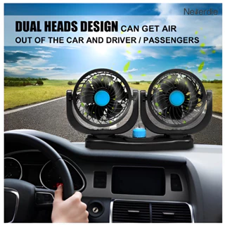Ventilador De Cabeça Dupla Do Carro Veículo Automóvel Dc 12v Rotação 360° em Oferta na Shopee