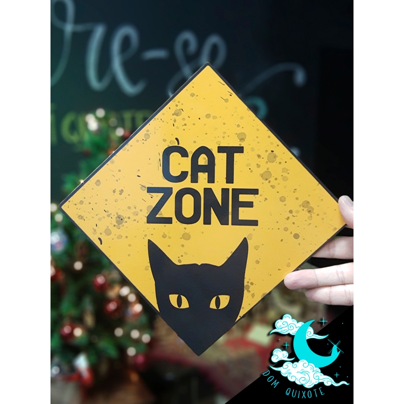 Placa em MDF - Cat Zone | Shopee Brasil