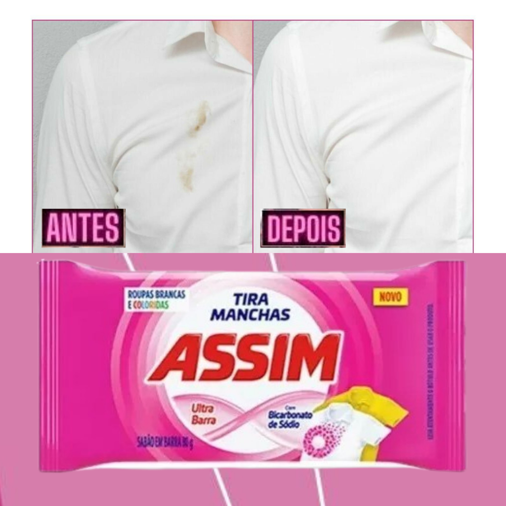 Sabão Tira Manchas Assim Ultra Barra 80g - Eficácia na Limpeza e Remoção de Manchas