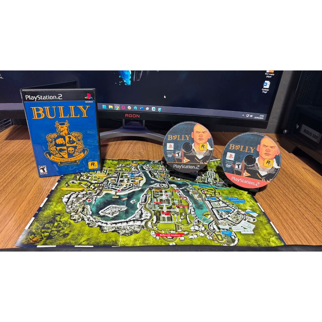 Bully com mapa para PS2 ( tamanho do mapa A3 42cm/29,7cm ) ( 2 jogos ...