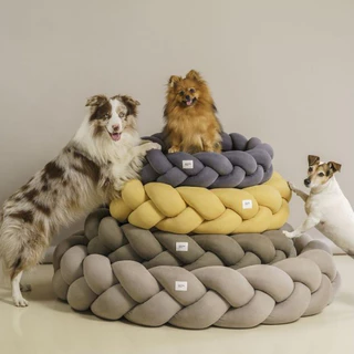 Caminha para Cachorro Com Trança Cama Pet Trançada Pequeno Medio e Grande Colchonete com Zíper