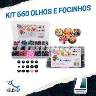 Kit 560 Olhos e Focinhos para Pelúcia C/ Travas + Case - Lanmax em Oferta na Shopee
