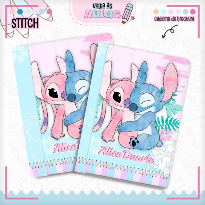 Adesivo para Capa de Caderno Stitch e Angel | Shopee Brasil