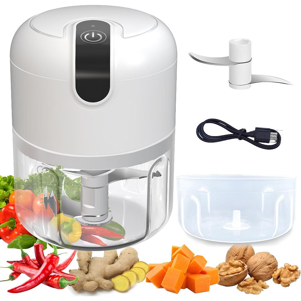 Mini Processador Moedor De Alimentos 250ml 3 Lâminas Usb Potente Alho Cebola Cor Sortidos 110v 220v
