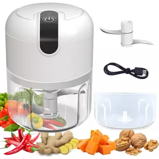 Mini Processador Moedor De Alimentos 250ml 3 Lâminas Usb Potente Alho Cebola Cor Sortidos 110v 220v