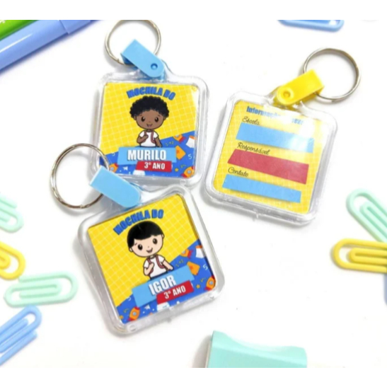 Chaveiro de Acrílico Personalizado - Volta às Aulas - Nome, Tag de ...