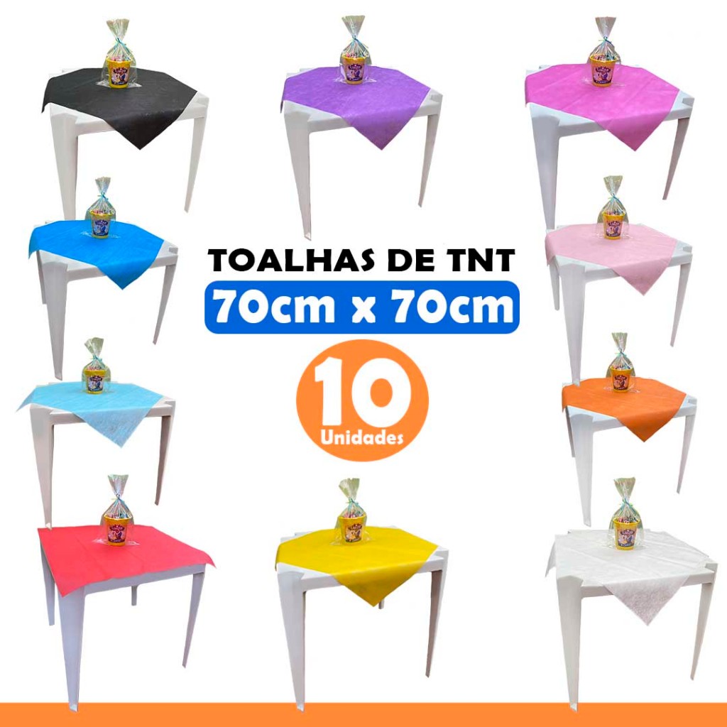 Kit 10 Toalhas de TNT 70x70 Cobre Mancha Decoração Festa Infantil ...