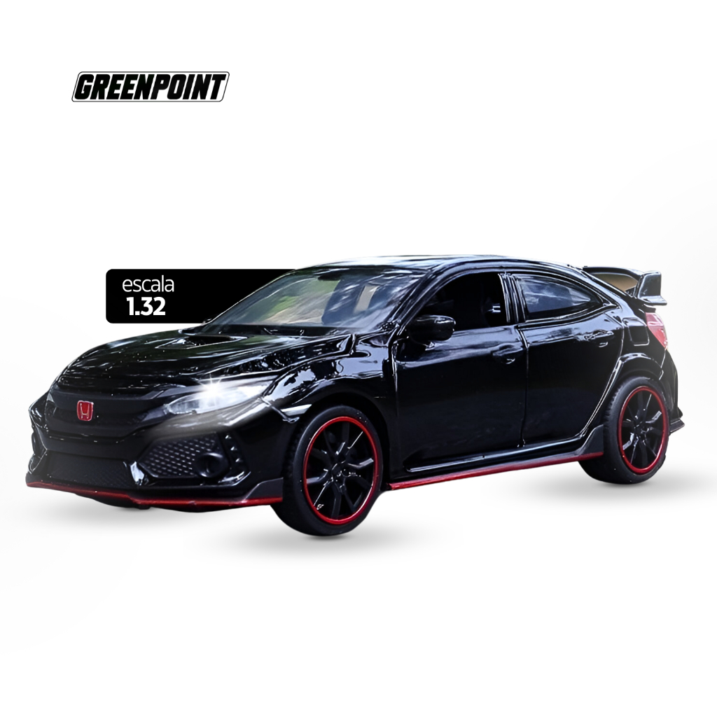 Carro de brinquedo Honda Civic Type R, modelo em miniatura, porta