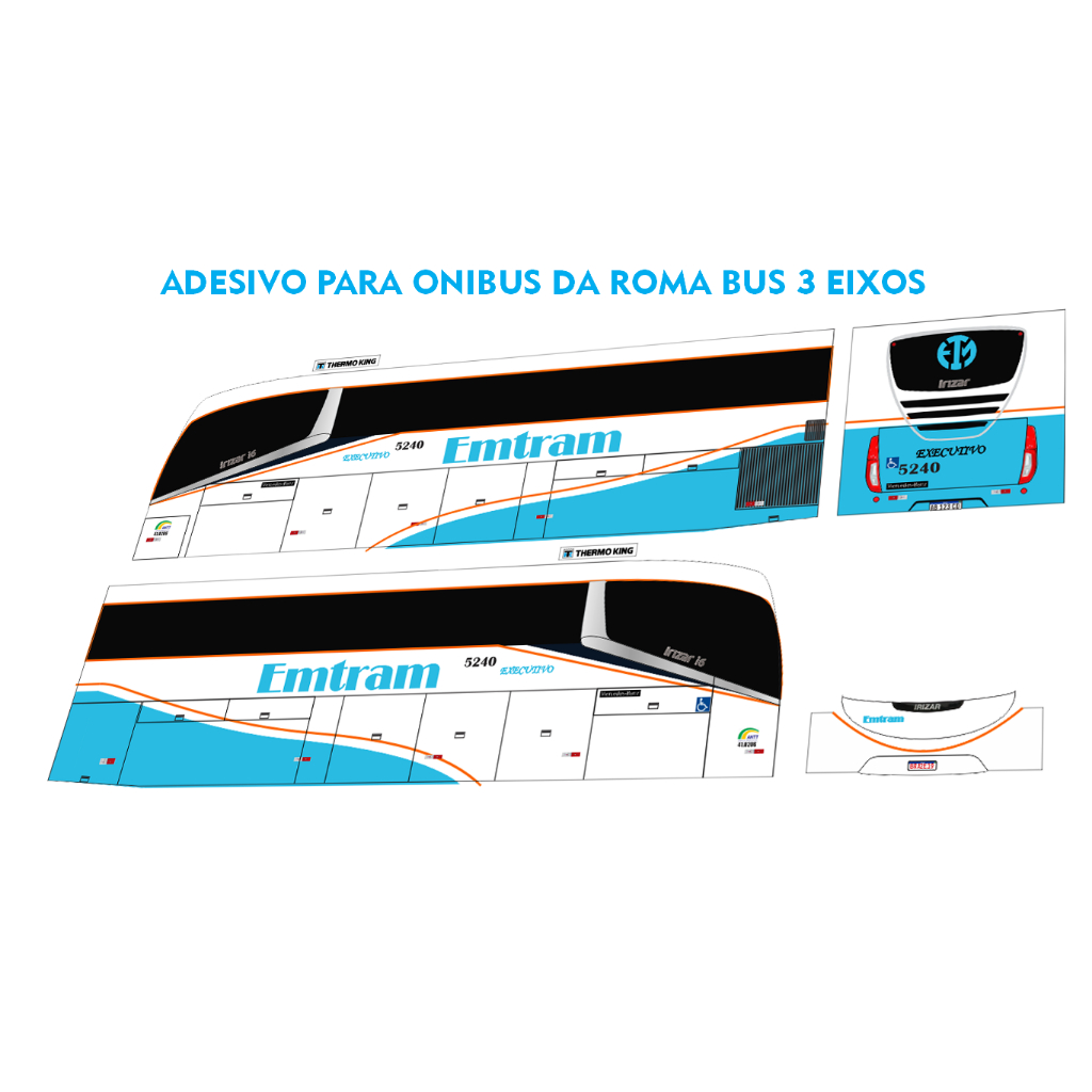 Adesivo Entram para onibus da Roma Bus 3 eixos | Shopee Brasil