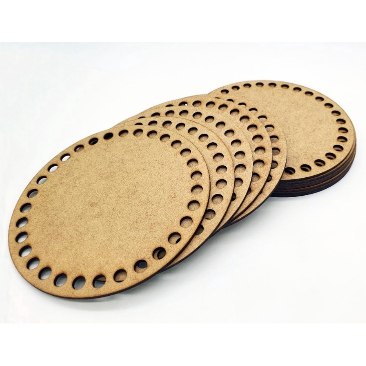 Kit 35 Bases Redonda 10 cm MDF Cru para Cesto Crochê Fio de Malha ...
